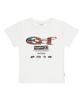 ESCAPEFROM Vintage Flag Escf Logo Collage Print Slim Fit Short Sleeve T-Shirt Ivory