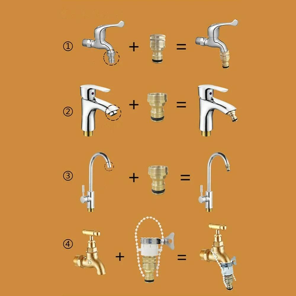 Universal 1 Set Tap Connectors Practical Faucet Tap Connector Garden Tools