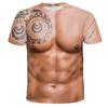 Suitable for Both Men Women Spring Summer Printed 3D Muscle Strong Men's Trendy Fashionable T-shirt