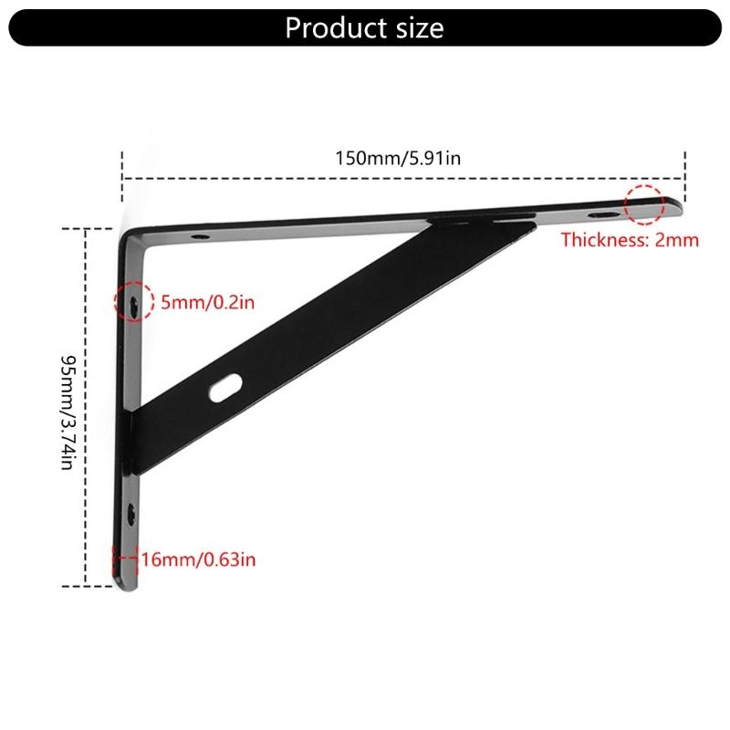 Industrial Strengths Steel Wall Brackets Black Coated Shelf For Heavy Items Secure Mounting Space and Residential Areas