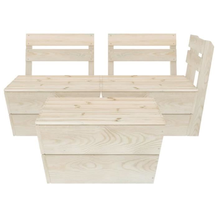 Salon de jardin - vidaXL - Palette 3 pcs - Bois d'épicéa imprégné - Design modulaire - Charme rustique
