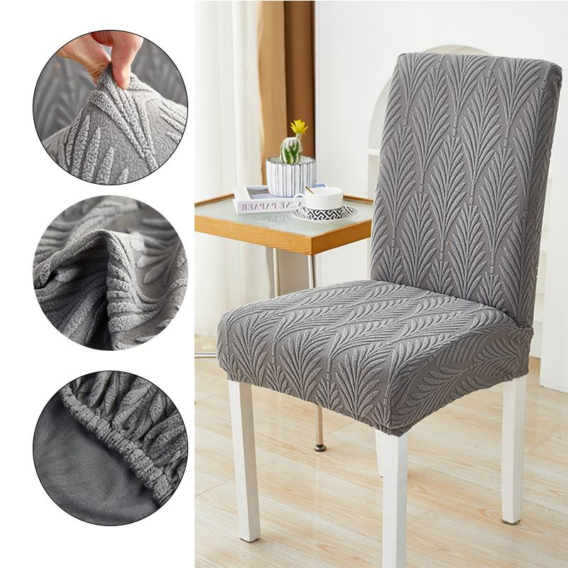 Jacquard Chair Cover Thick Elastic Chair Slipcover Stretch Chair Protector Cover For Dining Room, Kitchen, Party Home Decoration