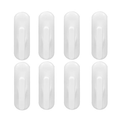 8Pcs Wall Self Adhesive Curtain Hooks White Reusable Plastic Curtain Buckles with Wall Hook for