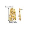 Vintage Blue Zircon Textured Stainless Steel Earrings Women 18K Gold-plated Artificial Pearl Earring Chunky Jewelry Accessories