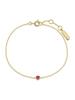 Gold Deep Red Solitaire 925 Silver Bracelet B071-01G.