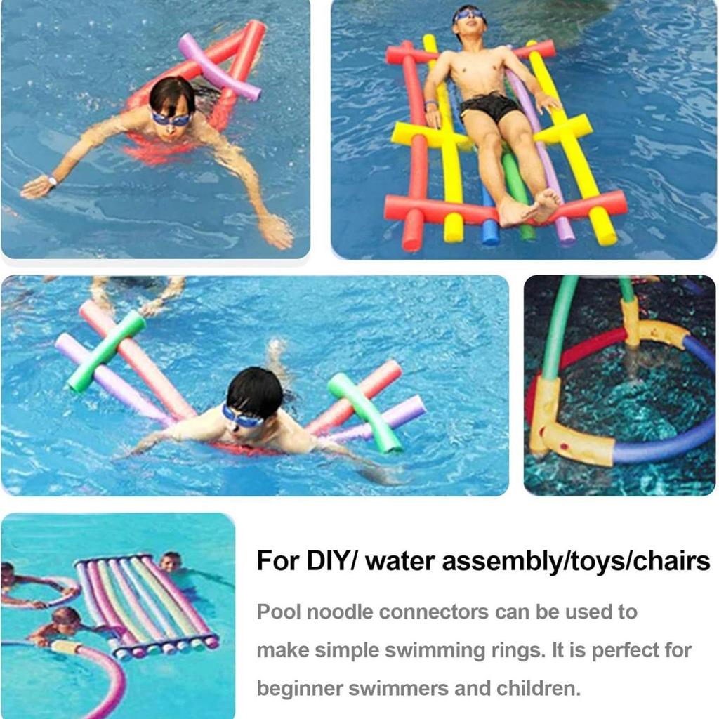 5pcs Pool Noodle Connector Adapter Non-slip Foam Noodle Joint Holder Adjustable Water Float Stick Connector Swim Training Aids