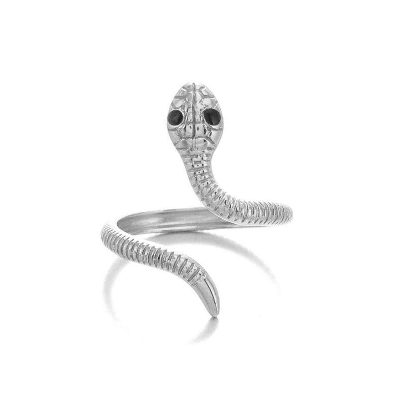 

Ювелирные изделия в форме змеи Кольца из нержавеющей стали с регулируемым ободком для женщин, символизирующие и возрождение серебряный