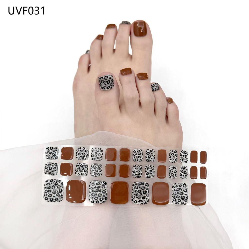 Gel Toe Nail Art Stickers - Semi-Cured UV Lamp Foot Nail Polish Stickers