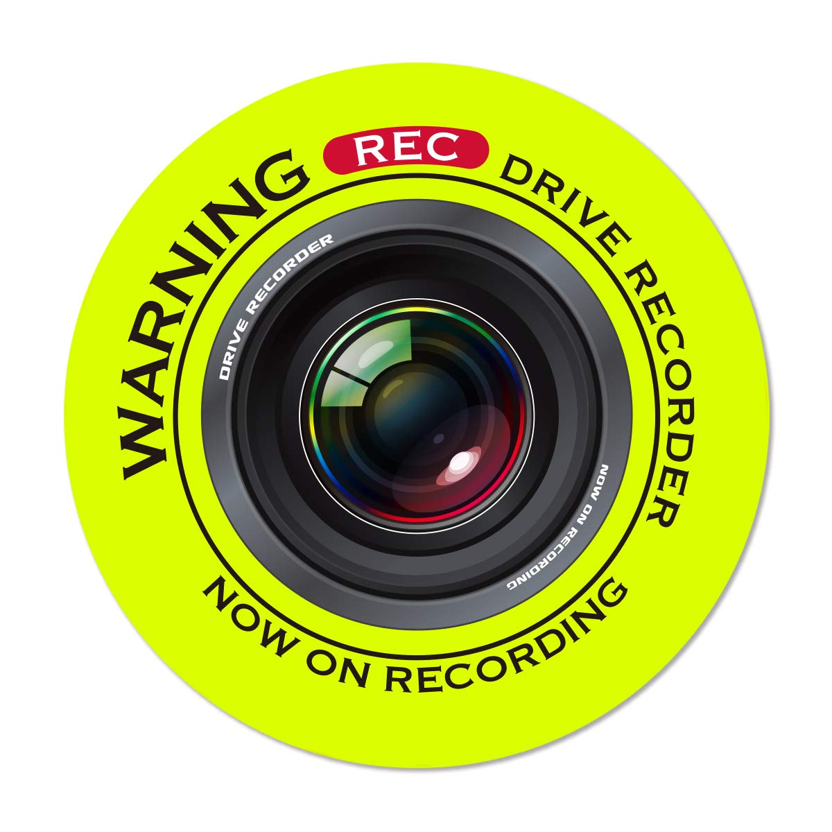 

Drive Recorder, Stylish, Circular, Recording, Vehicle Display, Sticker, Waterproof, Waterproof, Seal, Minimization, Accident Prevention 7cm жёлтый