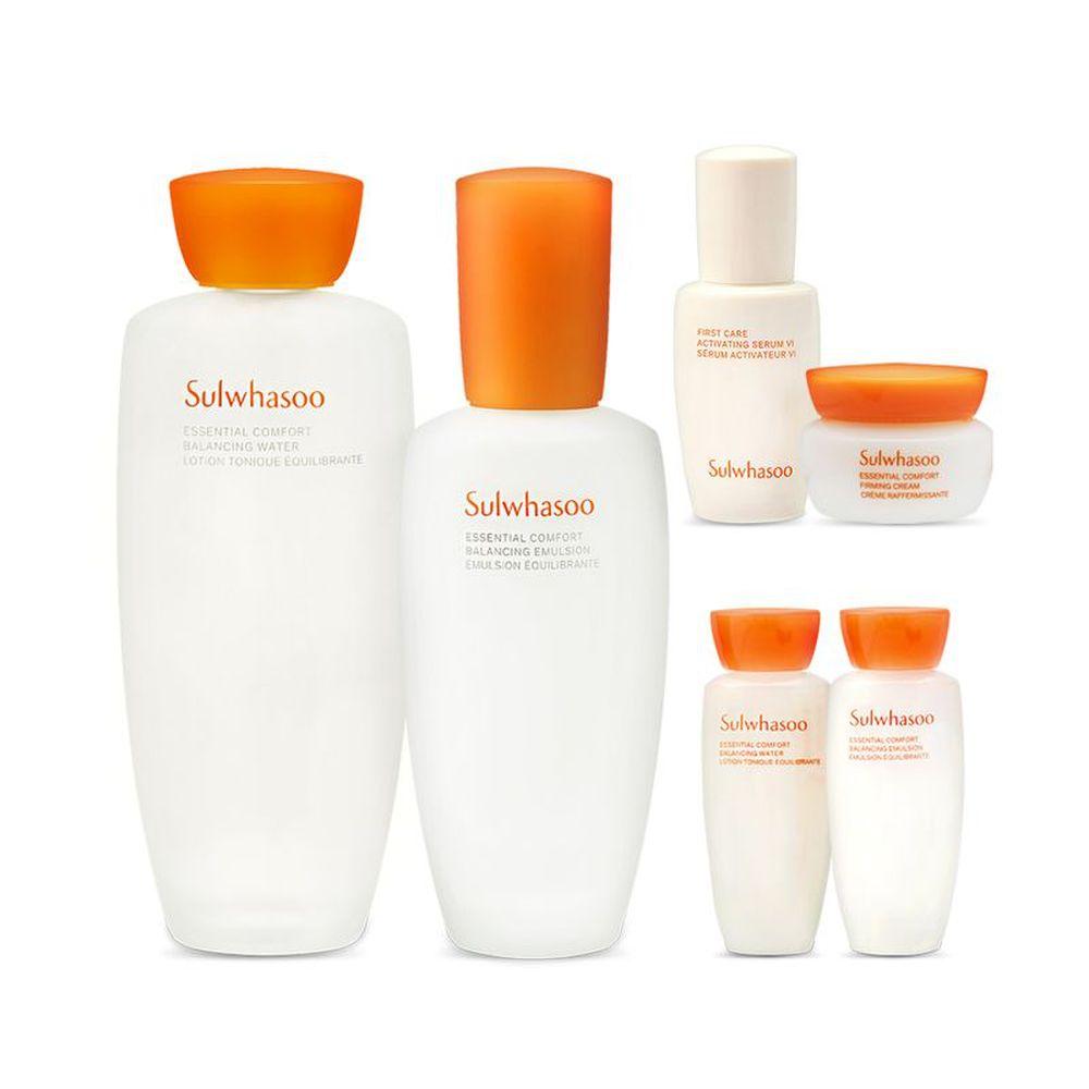 Sulwhasoo Essential Comfort Daily Routine Jaum 2-piece basic cosmetics set includes Jaum water 150ml, Jaum emulsion 125ml, and additional items