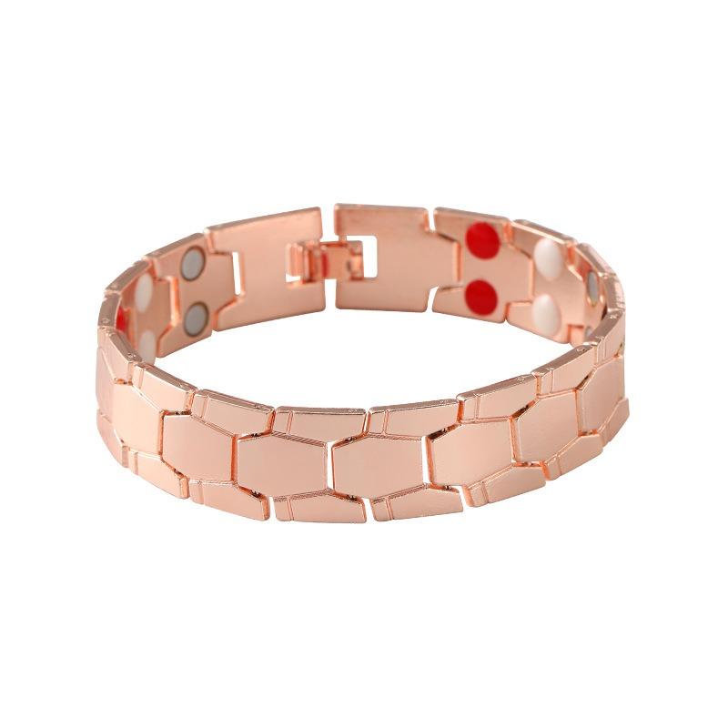 Colore Oro Acciaio Inossidabile Massiccio Metallo Catena da Mano Bracciale & Braccialetto da Uomo Braccialetto Magnetico Gioielli da Uomo