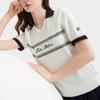 Fila Color Block Striped Letter Print Casual Short Sleeve Knit Top Women Tops White F11W421405FWT