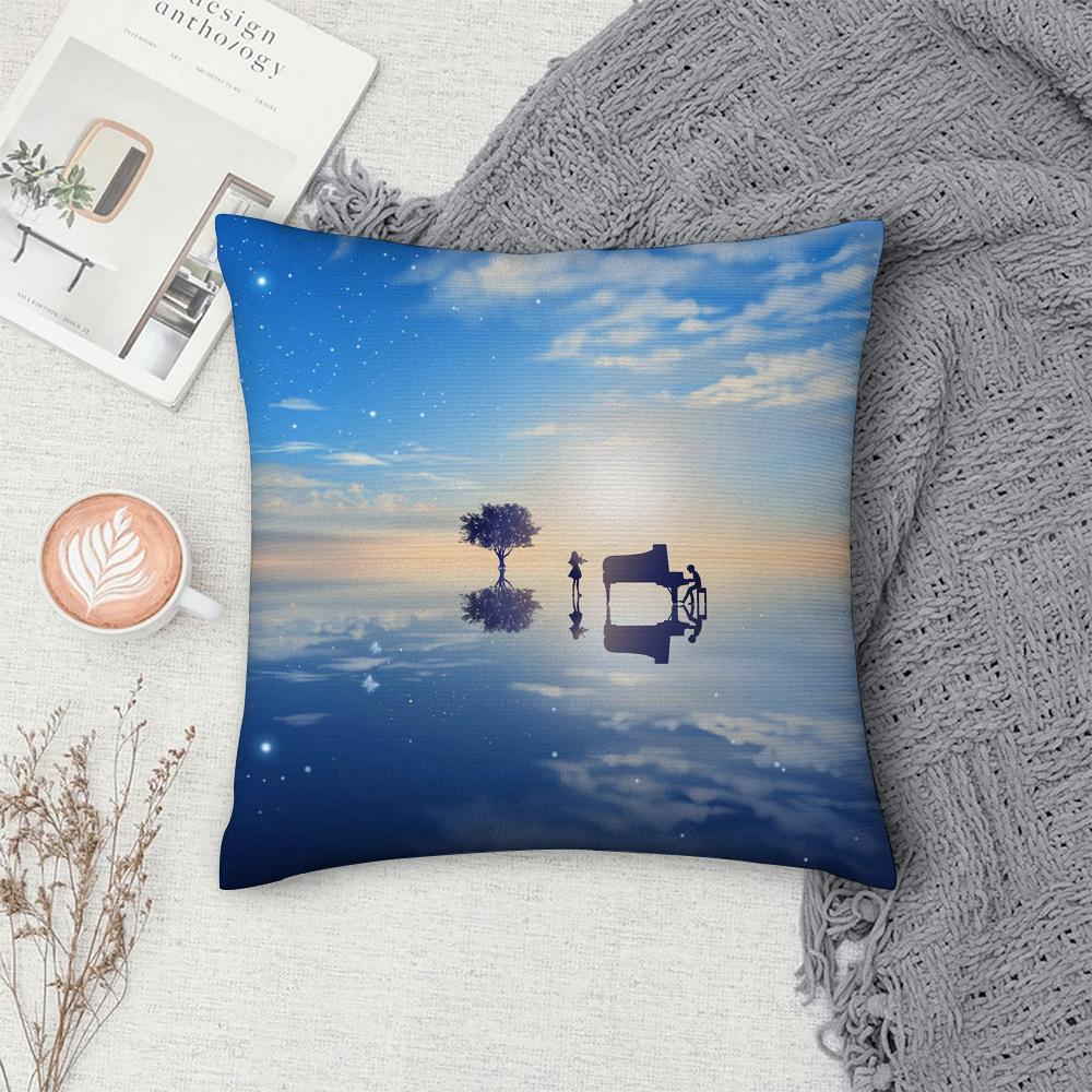Y-Your Lie In April Pillow Case Sofa Decorative Home Double-sided Print Plush Square Throw Pillow Covers Cushion Decor Cover
