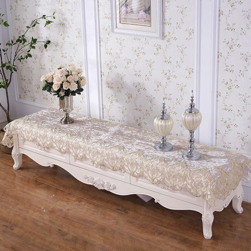

Ткань для скатерти на тумбу под телевизор, кружево, европейский стиль, гостиная, дом, прямоугольный комод, пианино, обувница, скатерть, накидка Elegant Rice 70*70cm small size