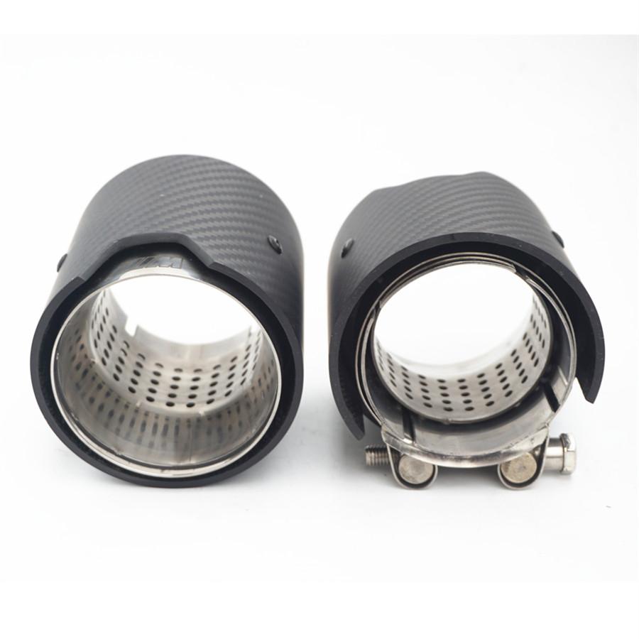 Car Carbon Fiber Exhaust End Tail Tips 71mm in