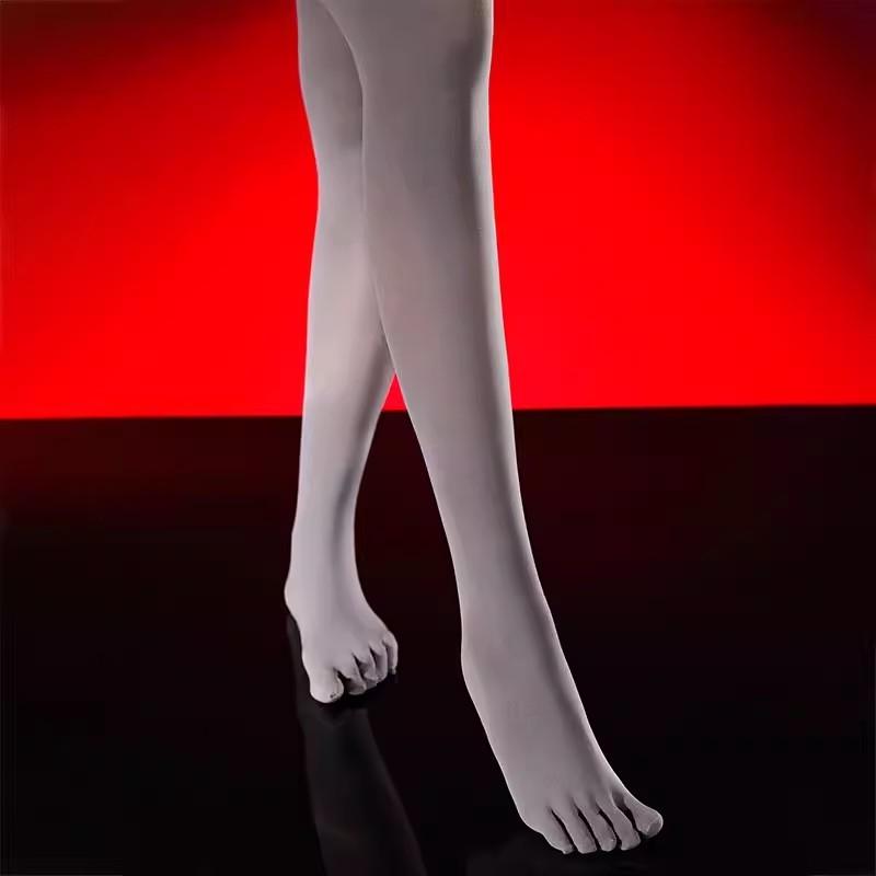 Anti-Reibungs Fünf-Zehen Oberschenkelhohe Strümpfe 120D Samt Atmungsaktiv Beinwärmer Damen Sexy Dehnbar Über das Knie Lange Socken One Size gray