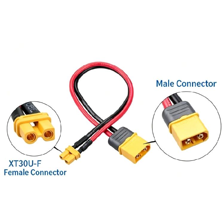 XT60H to XT30U Cable Set, 2 Finished Cable Assemblies for Model Battery Charging and Electronic Controller Tasks