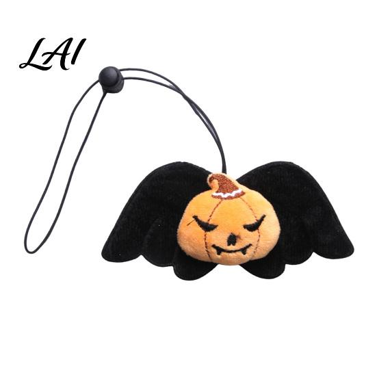 Durable Pet Play Toy Halloween Collar Charm Plush Ghost Pumpkin Pendant Soft Stuffed Small Costume Hanging Ornament for Cats Dogs Holiday