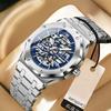 Mode Sport Herrenuhren Edelstahl Automatische Mechanische Armbanduhren Business Herren Skelettuhren Reloj Hombre