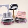 Bucket Hat Women Wear Double-Sided Travel Spring And Summer Visor Hat Japan And Korea Striped Print Simple Outdoor Sunscreen Hat