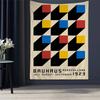 Colorful Bauhaus Exhibition Geometric Cartoon Tapestry Bohemian Wall Tapestries Mandala Wall Hanging Sheets