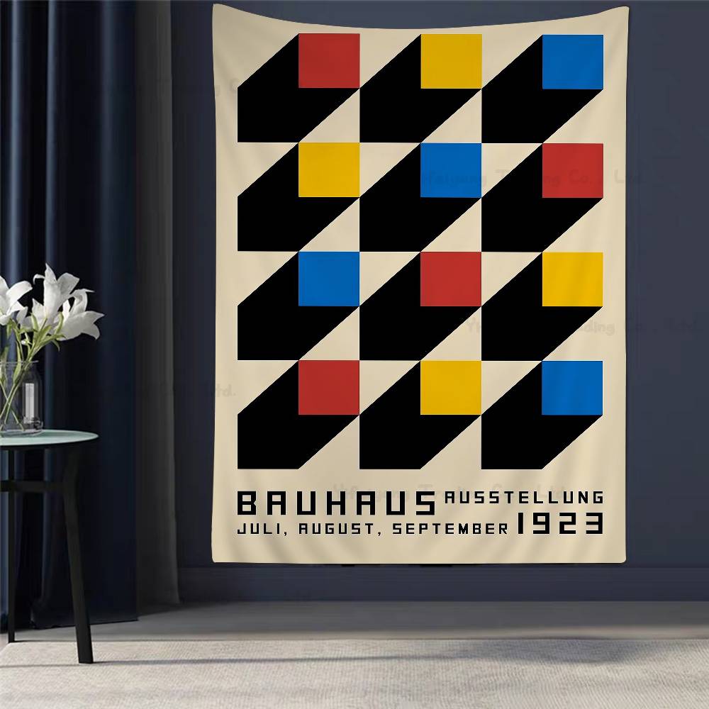 Colorful Bauhaus Exhibition Geometric Cartoon Tapestry Bohemian Wall Tapestries Mandala Wall Hanging Sheets