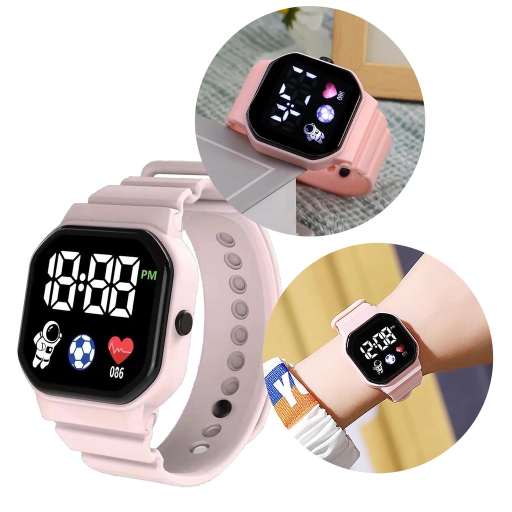 Digital Sports Watch Waterproof Electronic Watch Unisex LED Wrist Watch Battery Powered Birthday Gift for Boys Girls