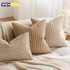 Soft Corduroy Throw Pillow Covers Solid Striped Fabric Cushion Case for Home Sofa Living Room Bed Decoration