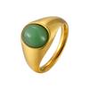 Vnox Romantic Gold Color Heart Water Drop Shaped Natural Stone Ring, Stainless Steel Geometric Natural Tiger Eyes Rings Jewelry