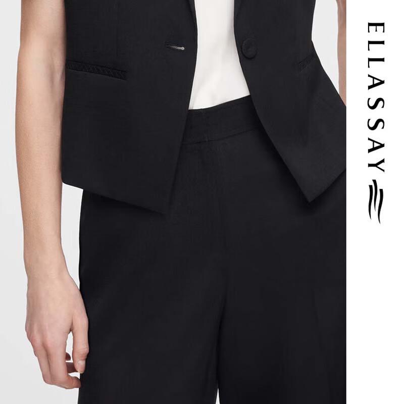 ELLASSAY Women's Textured Wide-Leg Trousers