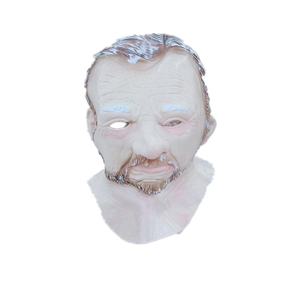 Human Latex Mask Old Man Headgear Cosplay Props For Halloween Costume Party Gift