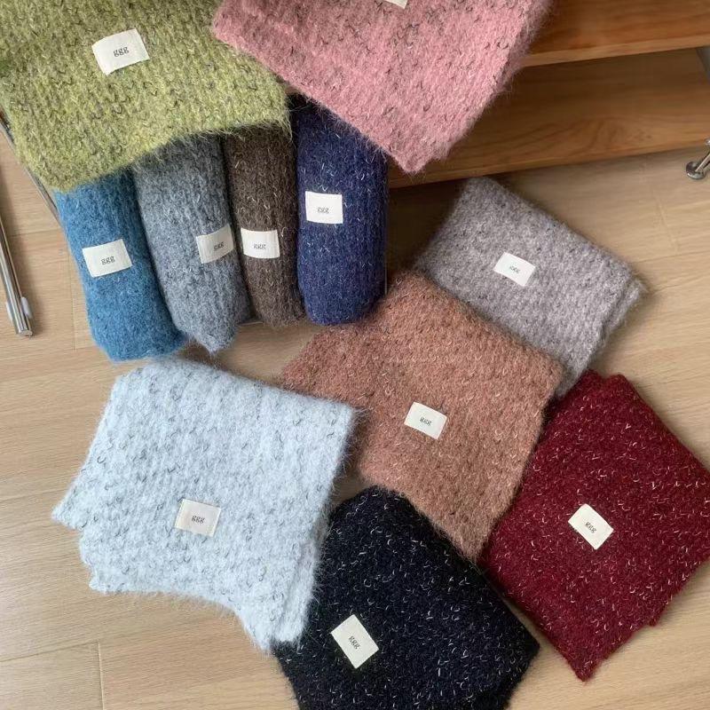 New Style Wool Knitted Scarf for Women In Winter Korean Fashion Versatile Warm Student Student Skin Friendly Soft Scarf