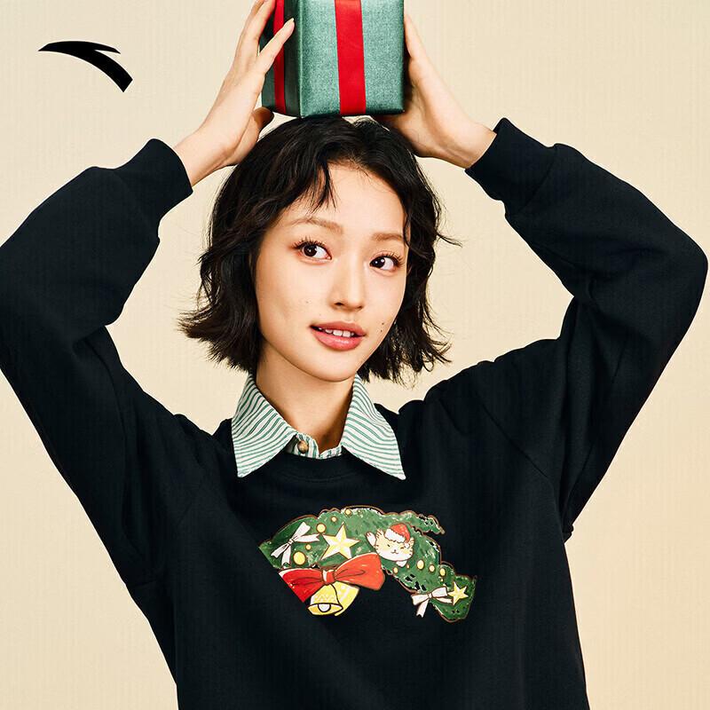 ANTA Women s Fleece Lined Cat Print Pullover Hoodie L