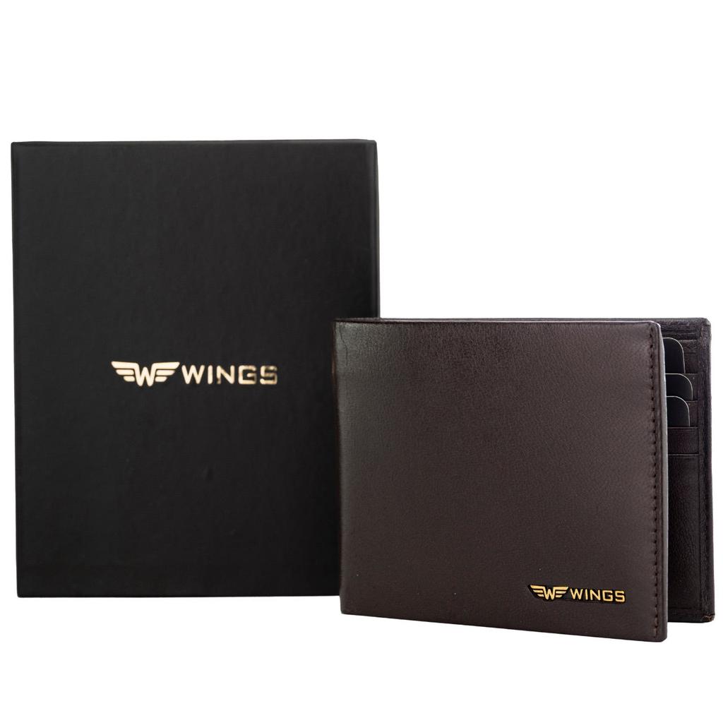 Men' Brown Wings Wallet Made of Genuine Goat Leather
