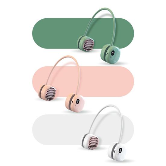 Leafless Hanging Neck Fan Digital Display 5 Speeds 360-Degree Strong Airflow Rechargeable Portable Lazy Neckband Fan