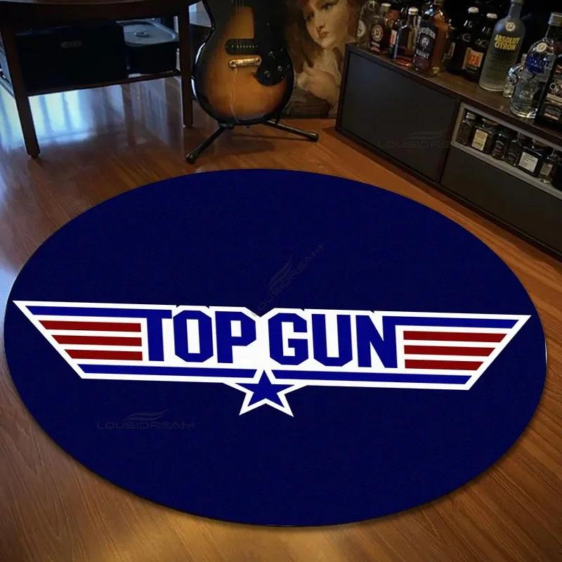 Fashion Fighter Aircraft Top Gun Round Carpet Living Room Bedroom Carpet Non -slip Door Pad Yoga Mat Floor Mats Birthday Gift