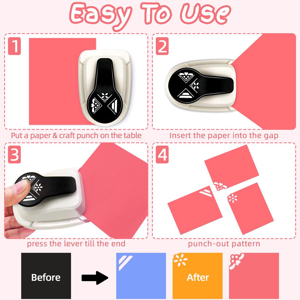 Craft Corner Decor Lace Puncher Rounder Puncher Paper Cutter 3 In 1 Hole Paper Cutter Label 3 In 1 for Scrapbooking Cardmaking
