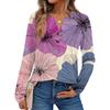 Women's Floral Print Long Sleeve  Shirt Elegant Casual Tops Trendy Shirt Tops