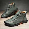 Plus Size Men's Shoes Casual Leather Boots New Style Comfortable Lace Up Round Toe Rubber Outsole Shoes For Man