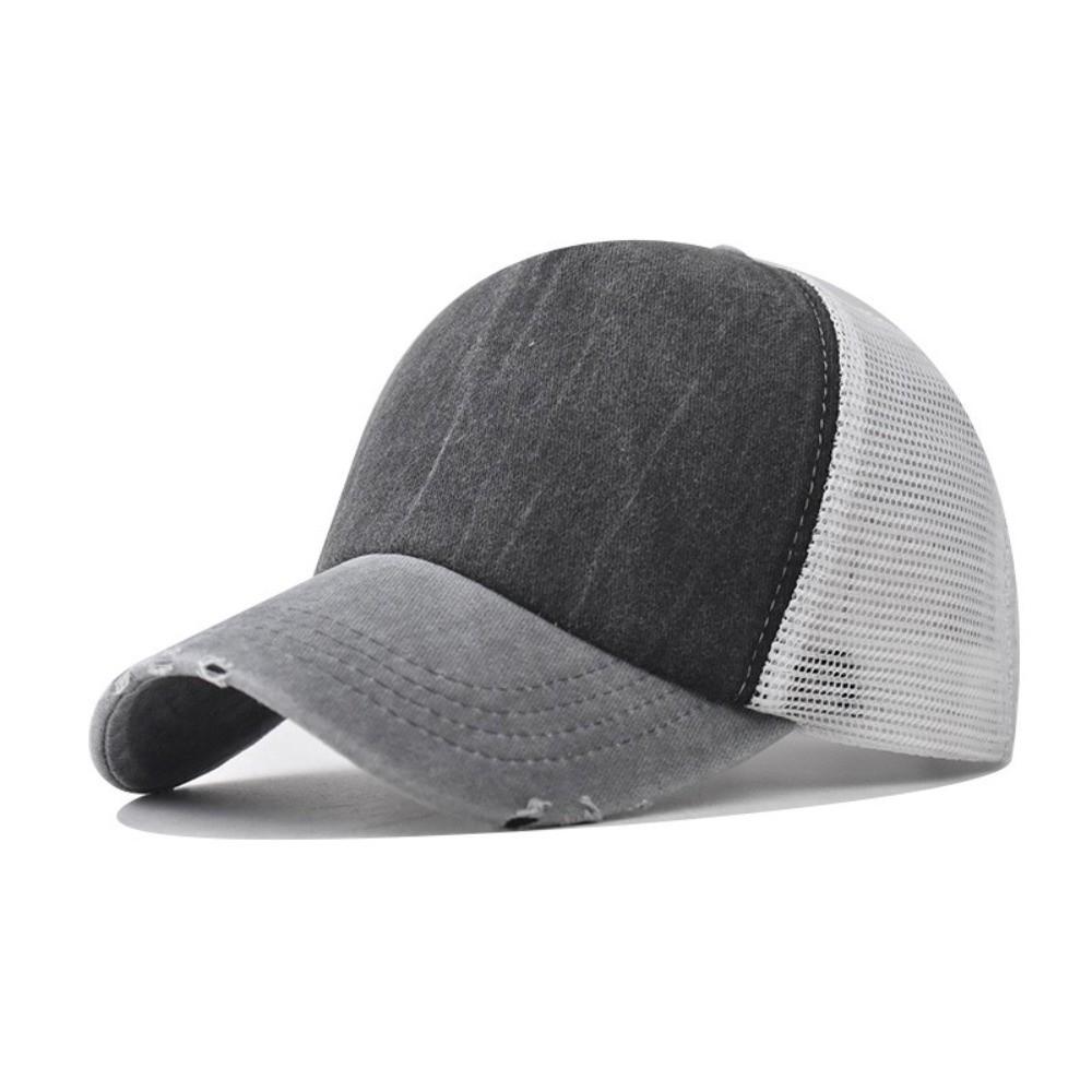 Breathable Baseball Cap Washed Cotton Snapback Hat Summer Mesh Sun Hat