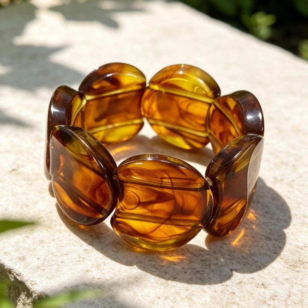 Wide-Edge Acrylic Bracelet: Retro Geometric Design for Women and Students