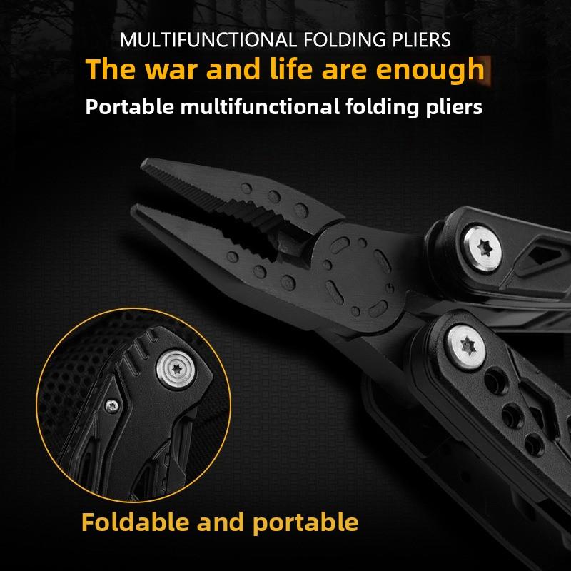 New Stainless Steel Multi-Purpose Folding Knife Pliers for Outdoor - Portable for Hiking & Camping