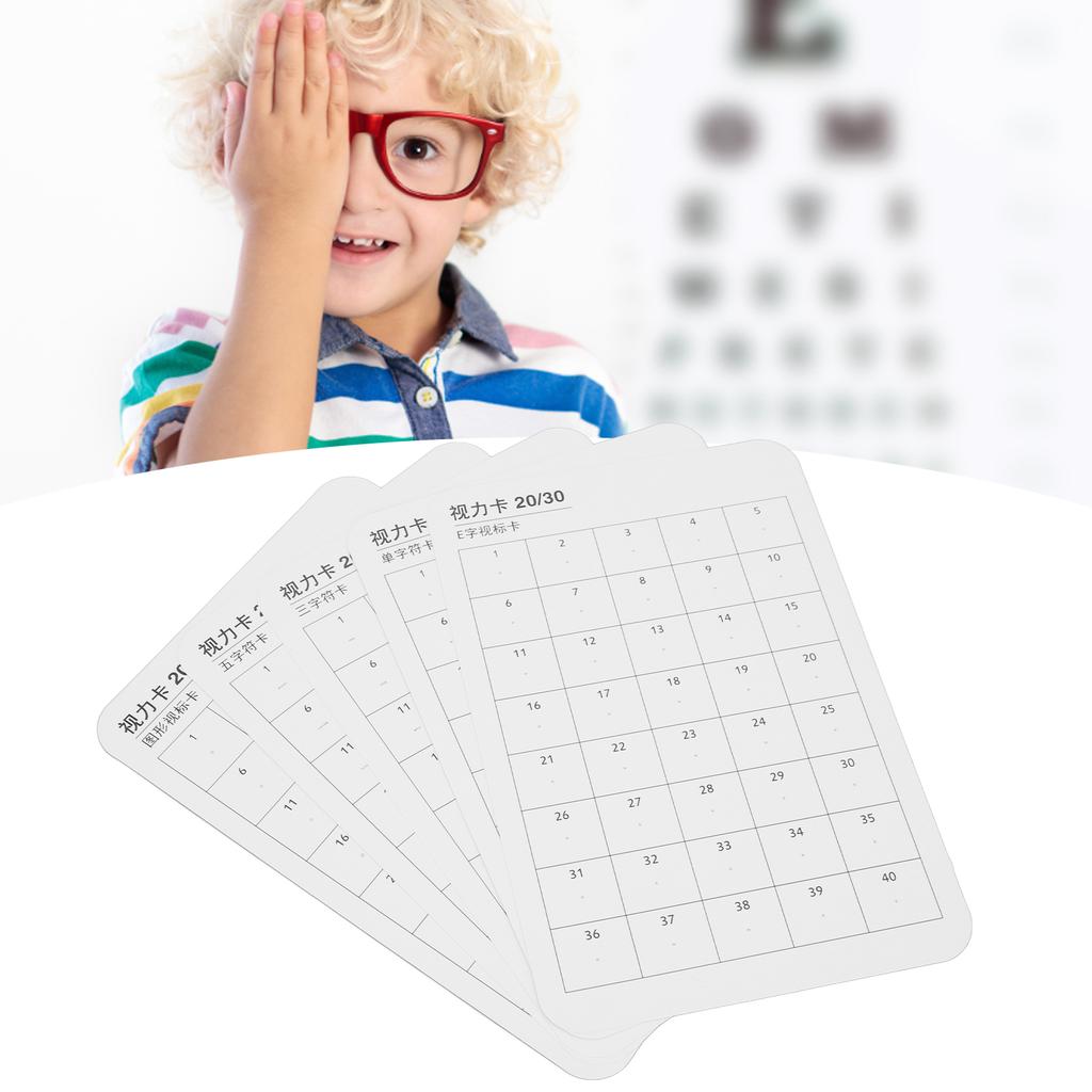 5pcs Vision Test Card Double Side Matte Film Eye Chart for Near Vision Confirmation Test