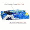 Oil Painting Retro Style Waves Pattern Printed Quilt Cover Set Soft Comfortable Bedding Set Luxury Home Textiles Duvet Cover Set
