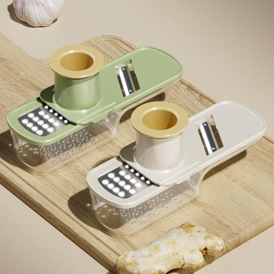 3-in-1 Groentesnijder Rasp Roestvrij Staal Voedselsnijder Snijmachine met Handbeschermer Julienne Pureren Groente Bereidingsgereedschap voor Keuken