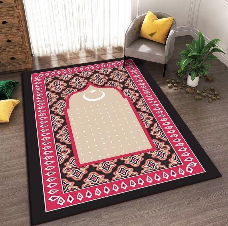 Gebedskleed Islamisme Ramadan Kamerdecoratie Groot Formaat Tapijten voor Woonkamer Moslimkerk Antislip Zachte Vloermat Wasbaar