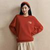 Fila Original Peony Pullover Simple Fashion Classic Retro Casual Versatile Comfortable Loose Round Neck Sweatshirt Unisex Sweatshirt Red F51U619203FRD