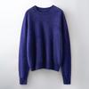 Autumn And Winter New Brushed Women'S Loose Round Neck Long Sleeve Solid Color Pullover Wool Bottoming Knitted Sweater
