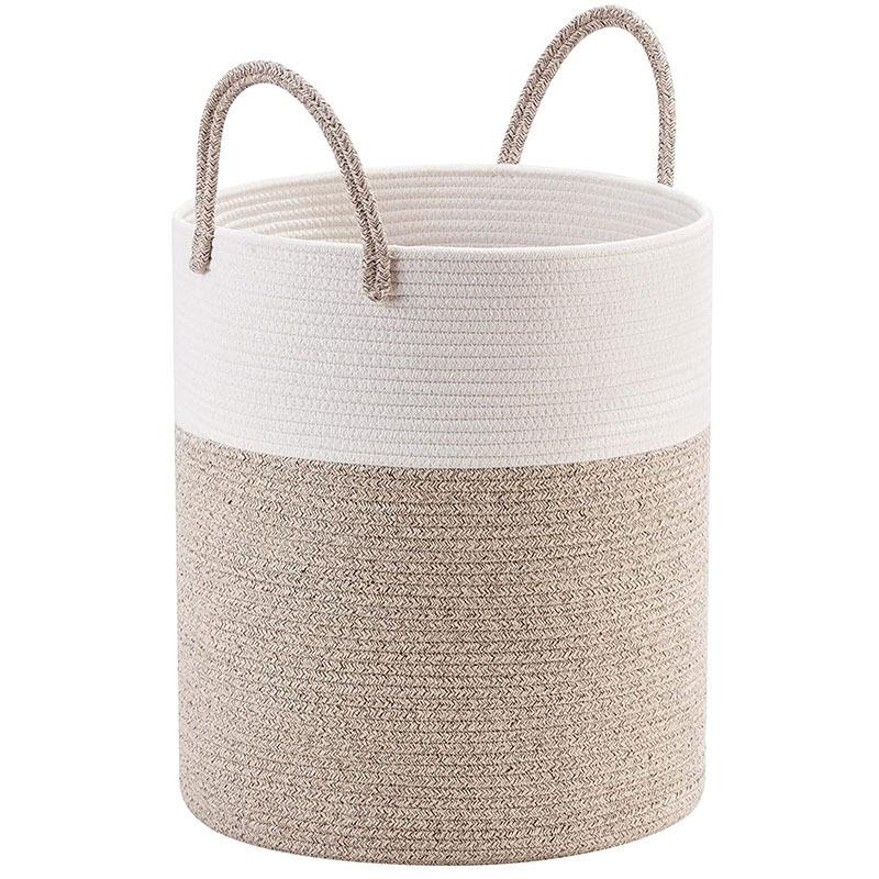 Cotton Rope Woven Storage Basket, Bamboo Basket, Dirty Clothes Basket, Hand-held Folding Miscellaneous Basket