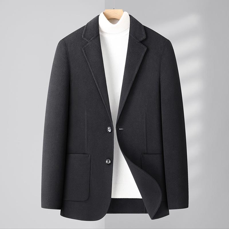 Autumn Men's Woolen Suit Men's Top Fashion Urban Single-breasted Twill Youth Blazer